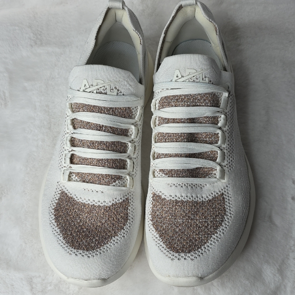 APL Mens White and Tan Sneakers